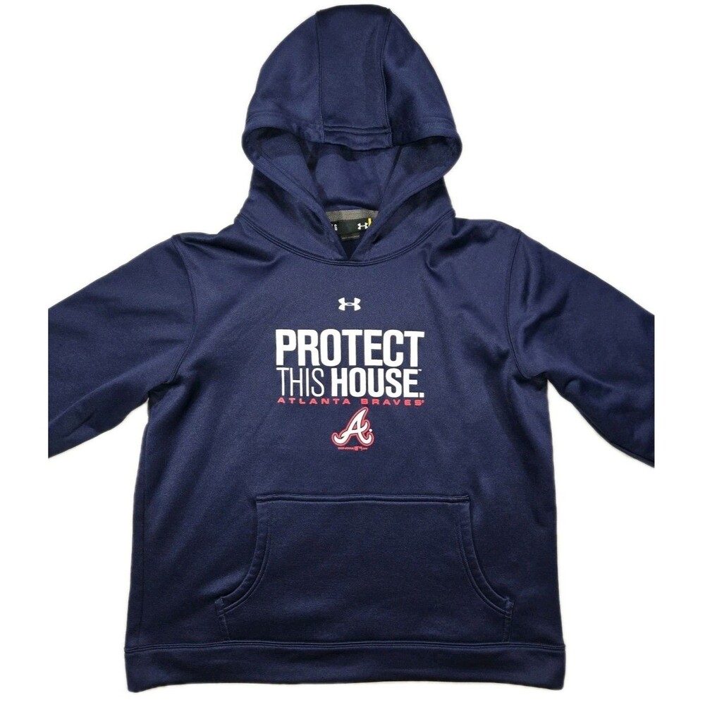 Boys Atlanta Braves MLB Pullover Hoodie Blue Large
